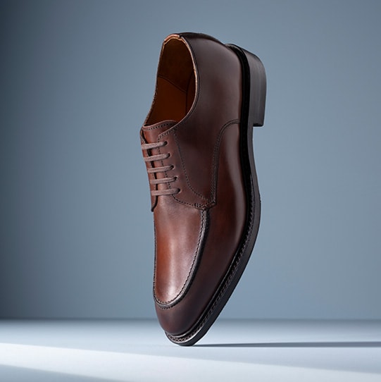 Chili brown leather apron-toe men’s derby dress shoe