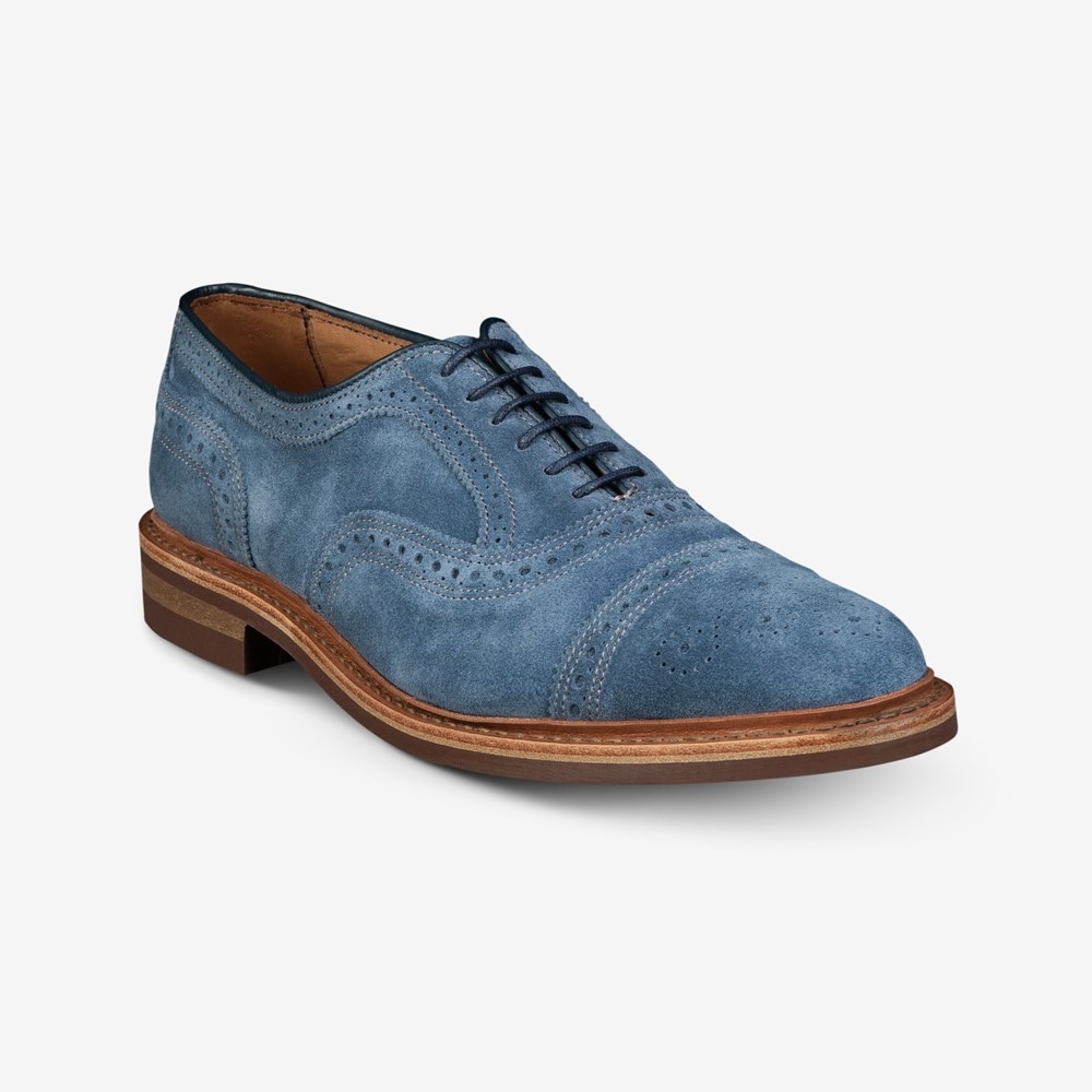 Allen edmonds blue suede shoes on sale